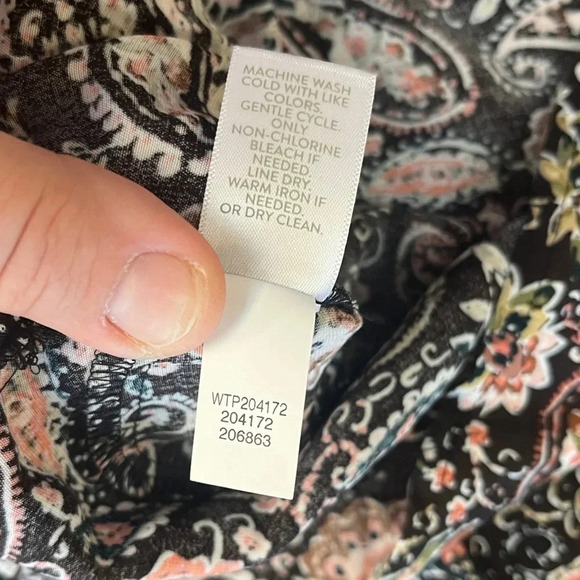 J Jill Sz SP Brown/Orange Paisley 100% Rayon Long Button Down Pockets Brand New - Picture 12 of 12